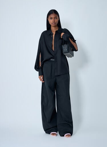 Silk Shirt With Slashed Sleeves Alexander Wang Silk Shirt With Slashed Sleeves Black awg0262007