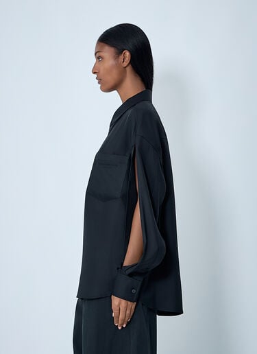 Silk Shirt With Slashed Sleeves Alexander Wang Silk Shirt With Slashed Sleeves Black awg0262007