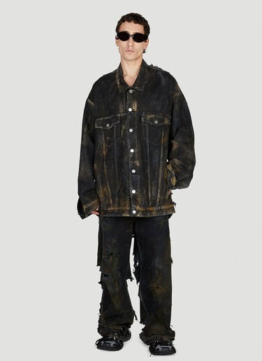 Destroyed Denim Jacket Balenciaga Destroyed Denim Jacket Black bal0152041