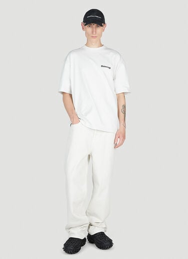 Logo Print Oversized T-Shirt Balenciaga Logo Print Oversized T-Shirt White bal0153013