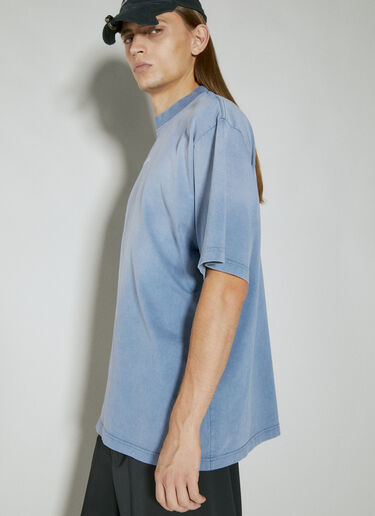 Logo Embroidery T-Shirt Balenciaga Logo Embroidery T-Shirt Blue bal0154018