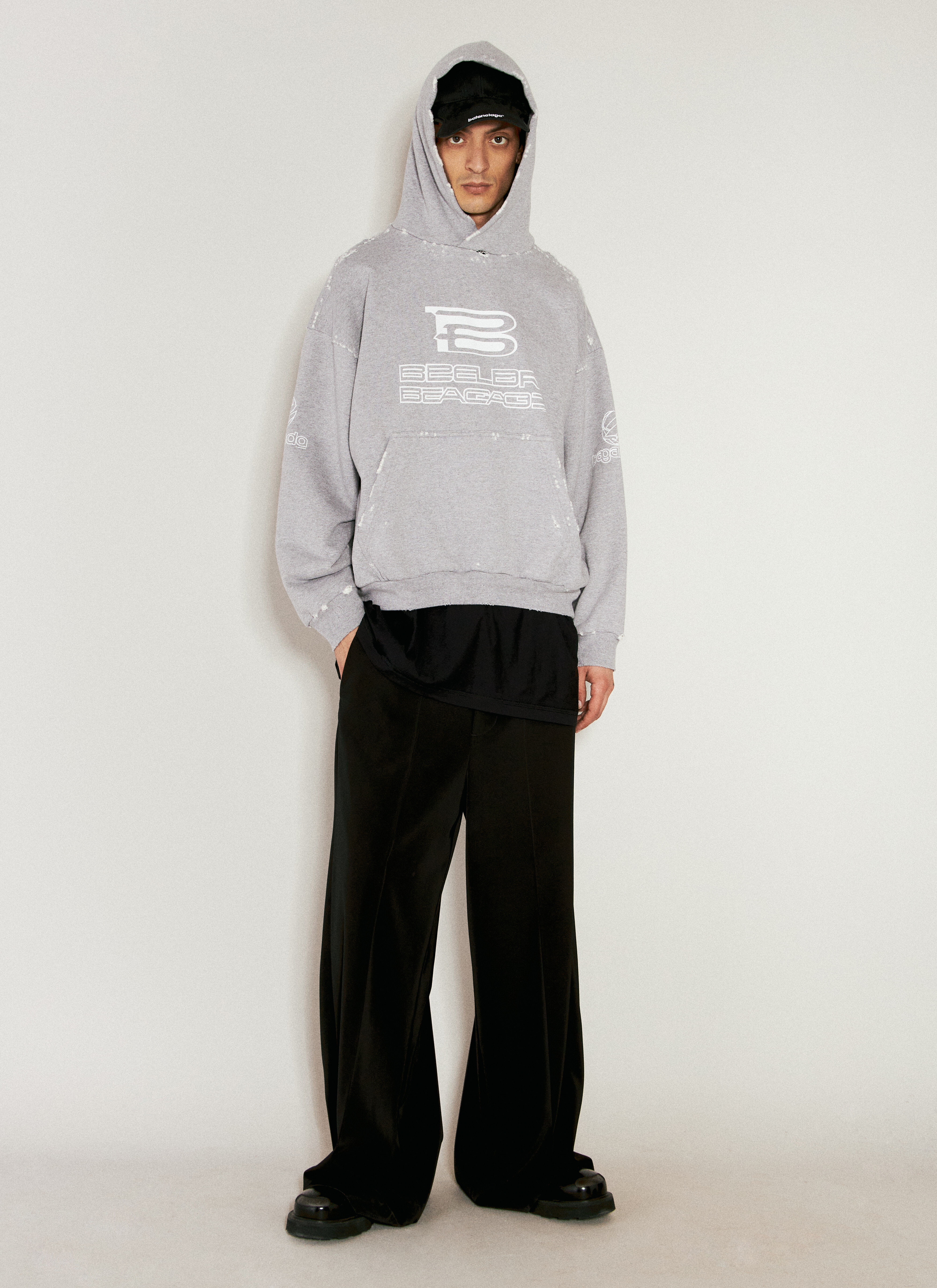 Balenciaga Men's' AI Generated Hooded Sweatshirt in Grey
