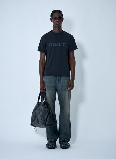 Text Motif T-Shirt Balenciaga Text Motif T-Shirt Black bal0162005