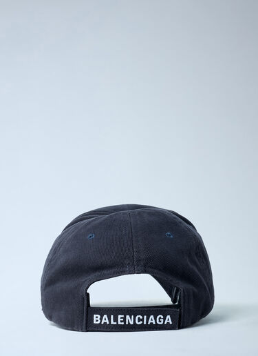 Balenciaga Text Motif Baseball Cap Black bal0162008