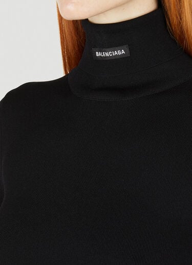 Logo Motif Turtleneck Sweater Balenciaga Logo Motif Turtleneck Sweater Black bal0247034