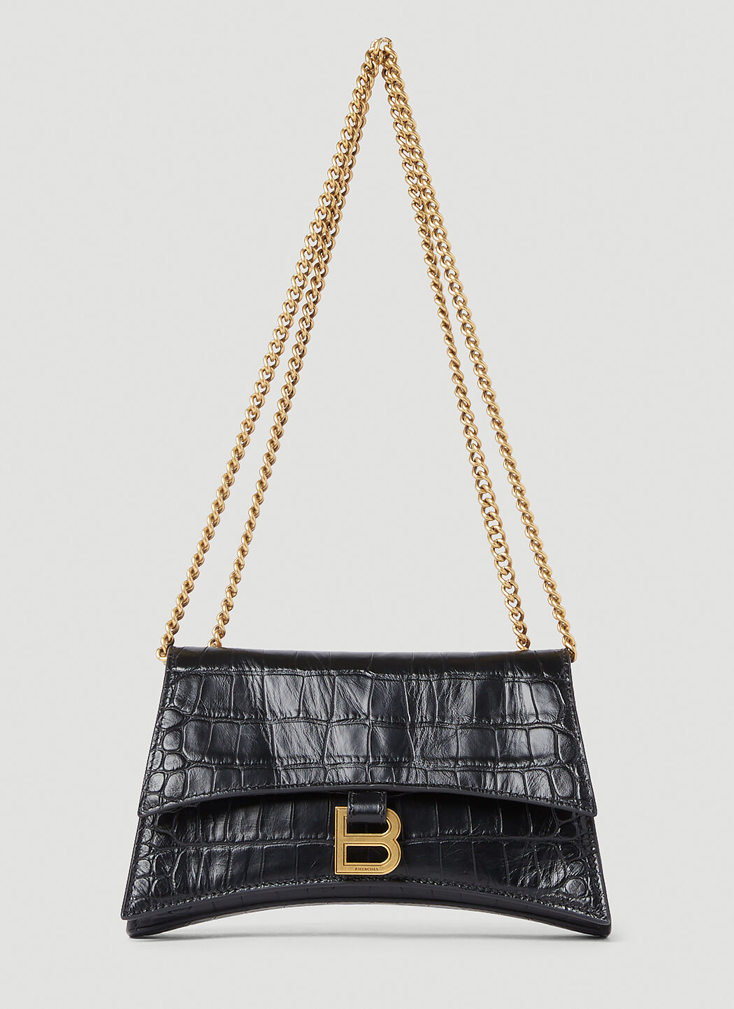 【BALENCIAGA】CRUSH XS CHAIN SHOULDER BAG Balenciaga Women's' Crush Chain XS Shoulder Bag in Black