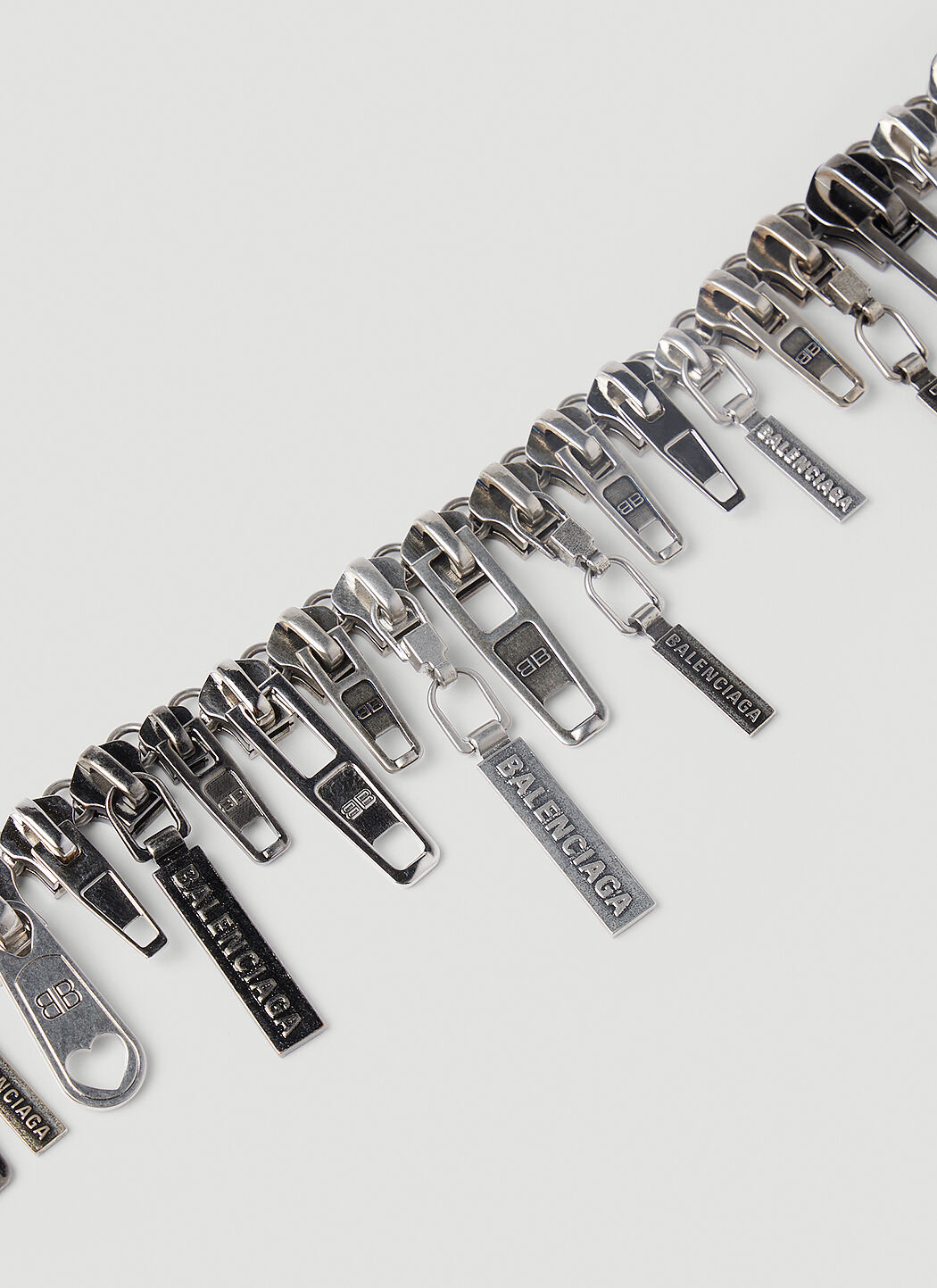 25SS new/BALENCIAGA マリブボールロゴチョーカー Choker Silver BALENCIAGA Malibu Recycled Silver-Tone and Cord Choker for