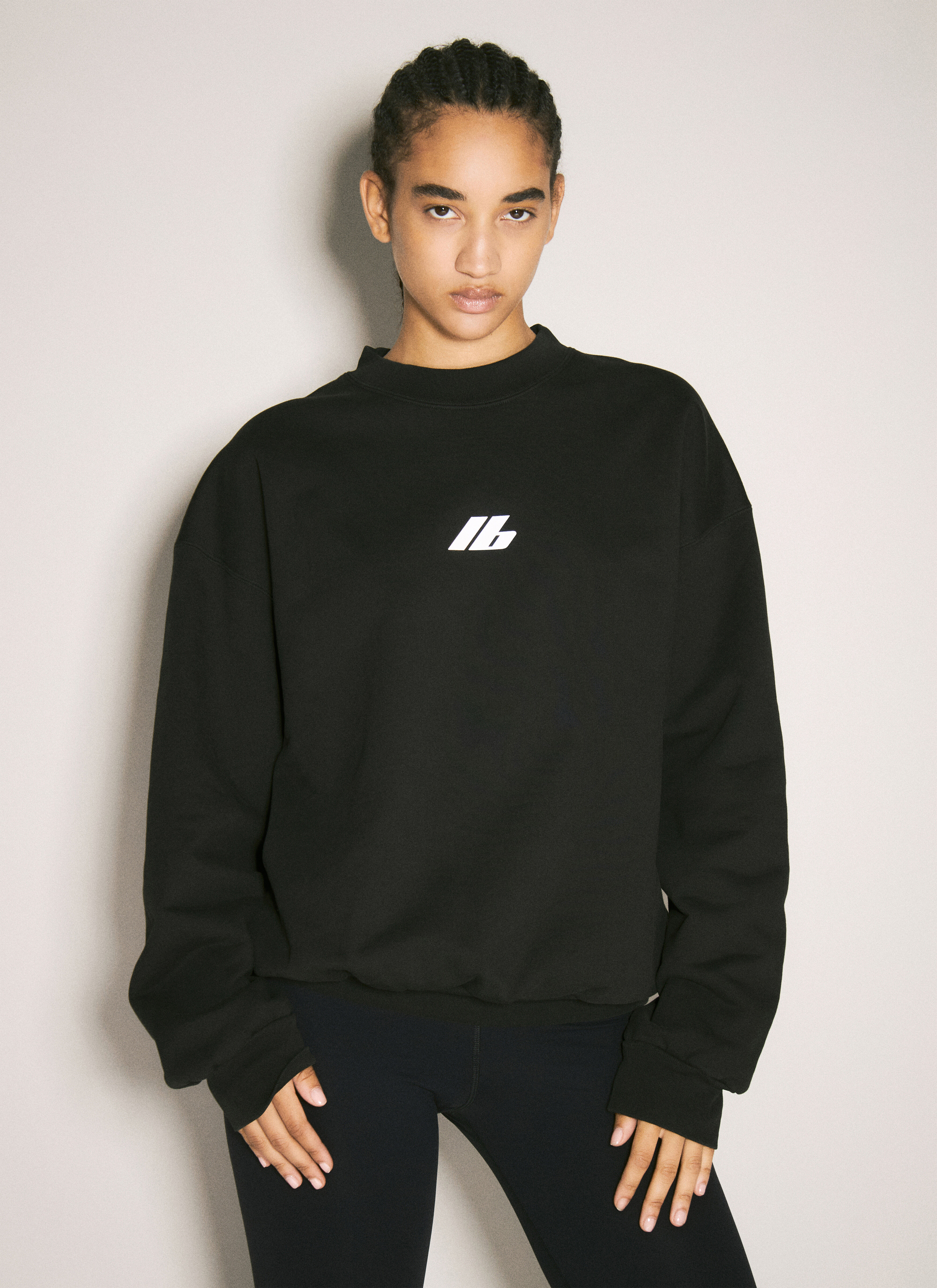 Balenciaga Women's' Activewear Crewneck Sweatshirt in Black
