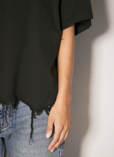 Distressed Crop T-Shirt Balenciaga Distressed Crop T-Shirt Black bal0257011