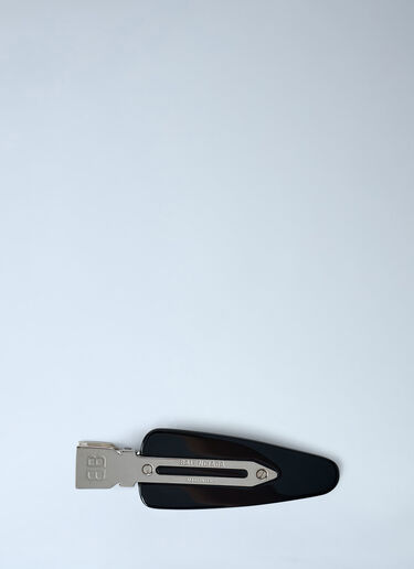 Set Of Two Logo Engraved Hair Clips Balenciaga Set Of Two Logo Engraved Hair Clips Black bal0261048