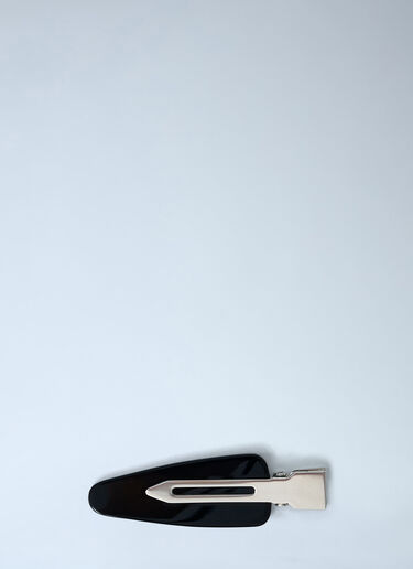 Set Of Two Logo Engraved Hair Clips Balenciaga Set Of Two Logo Engraved Hair Clips Black bal0261048