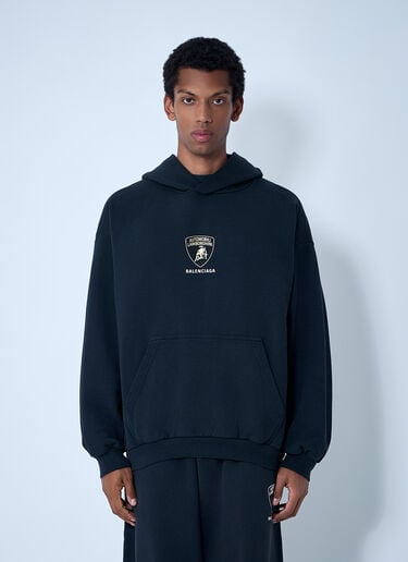Automobili Lamborghini Hooded Sweatshirt Balenciaga x Lamborghini Automobili Lamborghini Hooded Sweatshirt Black bll0162005