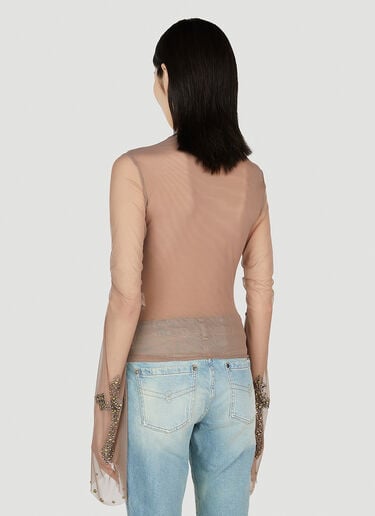缀饰交叉上衣 Blumarine 缀饰交叉上衣 棕色 blm0252017