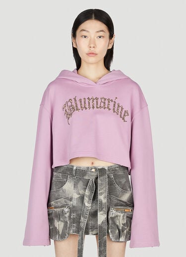 장식 로고 후드 스웨트셔츠 Blumarine 장식 로고 후드 스웨트셔츠 라일락 blm0252037