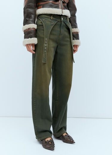 Blumarine 搭扣装饰男友风牛仔裤 绿 blm0254005