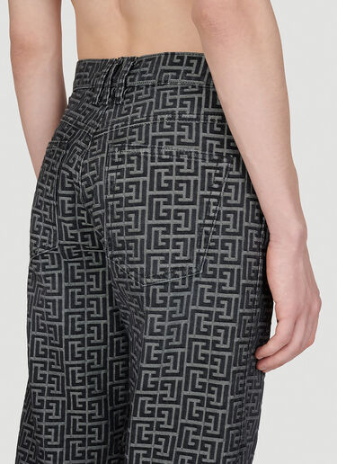 Balmain Jacquard Monogram Denim Jeans Black bln0153008