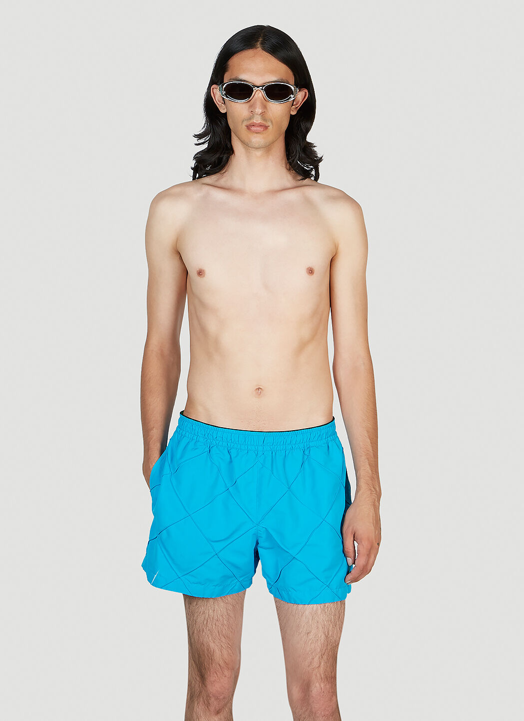 パンツ BOTTEGA VENETA Women Shorts  Burmudas 814214V4XP0 4246 BLUE Bottega Veneta Wide black/blue melange wool bermuda shorts