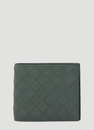Intrecciato 双折皮革钱包 Bottega Veneta Intrecciato 双折皮革钱包 灰色 bov0154024