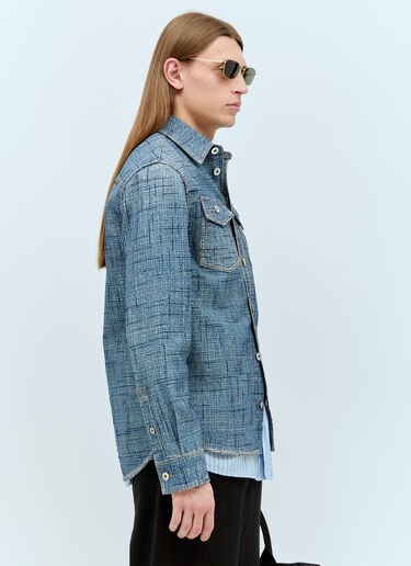 질감 마감 데님 프린트 셔츠 Bottega Veneta 질감 마감 데님 프린트 셔츠 블루 bov0155003