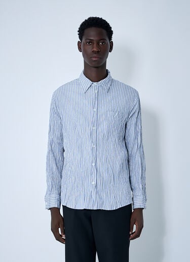 Cruched Cotton Stripe Shirt Bottega Veneta Cruched Cotton Stripe Shirt Blue bov0160004