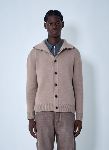Compact Wool Cardigan Bottega Veneta Compact Wool Cardigan Beige bov0162001