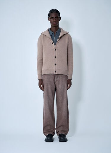 Compact Wool Cardigan Bottega Veneta Compact Wool Cardigan Beige bov0162001