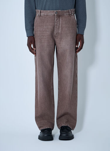 Washed Denim Jeans Bottega Veneta Washed Denim Jeans Brown bov0162002