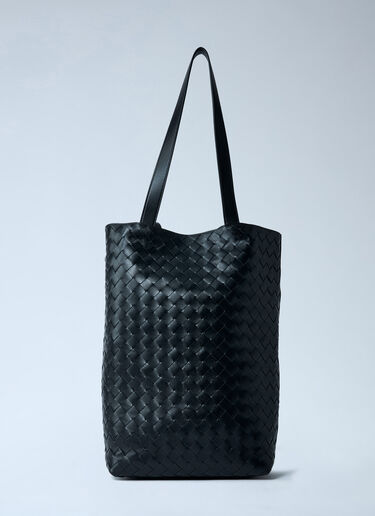 Small Intrecciato North-South Tote Bag Bottega Veneta Small Intrecciato North-South Tote Bag Black bov0162011