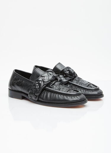 打结皮革乐福鞋 Bottega Veneta 打结皮革乐福鞋 黑色 bov0255022