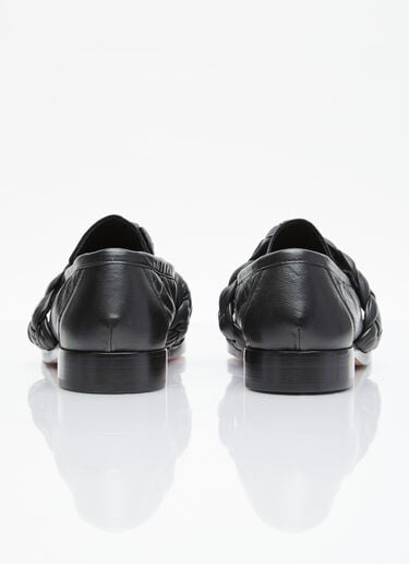 打结皮革乐福鞋 Bottega Veneta 打结皮革乐福鞋 黑色 bov0255022