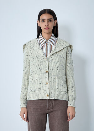 Bottega Veneta Wool English Rib Cardigan Sand bov0262042