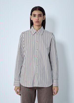 Bottega Veneta Stripe Button-Down Shirt Brown bov0262043