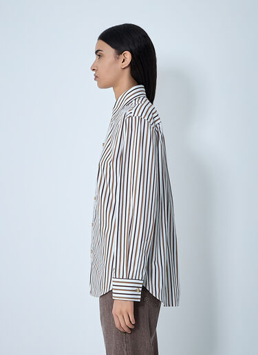 Stripe Button-Down Shirt Bottega Veneta Stripe Button-Down Shirt Brown bov0262043