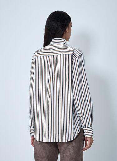 Stripe Button-Down Shirt Bottega Veneta Stripe Button-Down Shirt Brown bov0262043