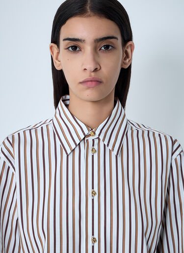 Stripe Button-Down Shirt Bottega Veneta Stripe Button-Down Shirt Brown bov0262043