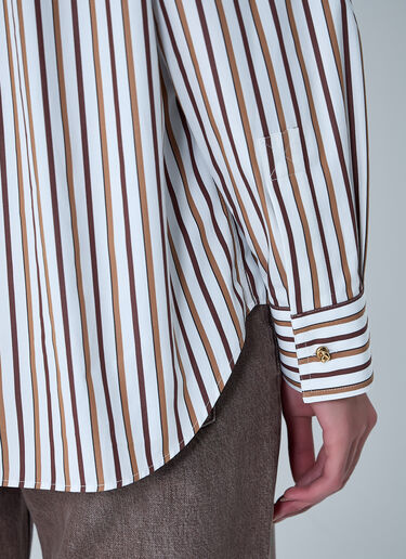 Stripe Button-Down Shirt Bottega Veneta Stripe Button-Down Shirt Brown bov0262043