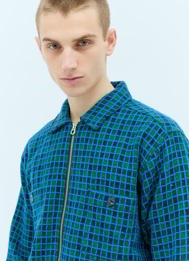 Check Mate Flannel Zip-Up Shirt Brain Dead Check Mate Flannel Zip-Up Shirt Blue bra0154007