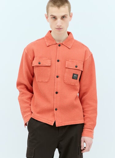 Waffle Button Shirt Brain Dead Waffle Button Shirt Orange bra0154017