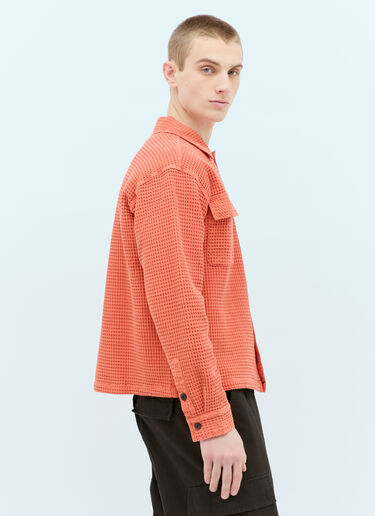 Brain Dead Waffle Button Shirt Orange bra0154017