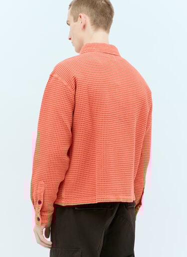 Waffle Button Shirt Brain Dead Waffle Button Shirt Orange bra0154017