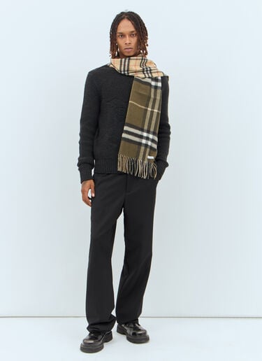 Check Cashmere Scarf Burberry Check Cashmere Scarf Beige bur0157036