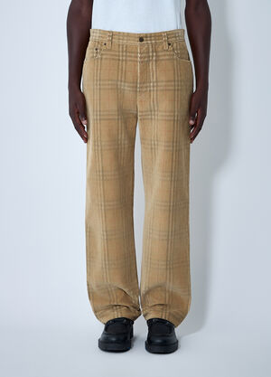 Burberry Cotton Check Pants Beige bur0161010