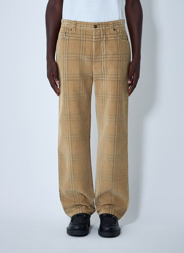Burberry Cotton Check Pants Beige bur0161010