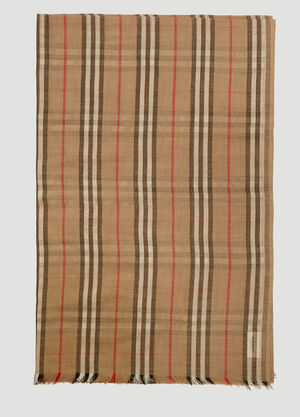 Burberry Heritage Stripe and Vintage Check Scarf Beige bur0237020