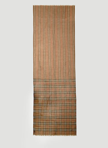 Heritage Stripe and Vintage Check Scarf Burberry Heritage Stripe and Vintage Check Scarf Beige bur0237020