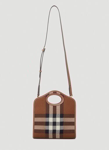 Pocket Check Mini Shoulder Bag Burberry Pocket Check Mini Shoulder Bag Brown bur0247081