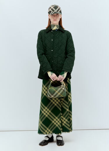 Short Quilted Car Coat Burberry Short Quilted Car Coat Green bur0255033