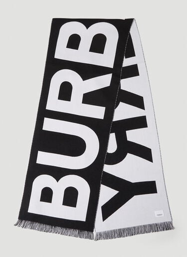 双面徽标围巾 Burberry 双面徽标围巾 黑色 bur0349001