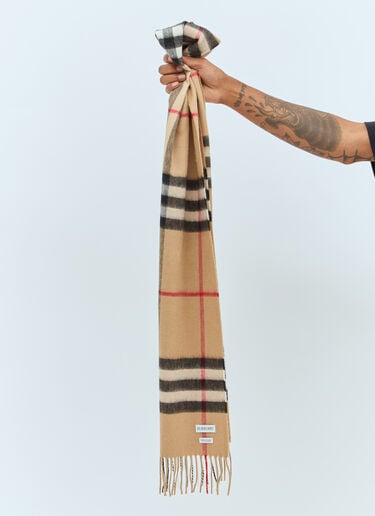 Giant Check Cashmere Scarf Burberry Giant Check Cashmere Scarf Beige bur0359001