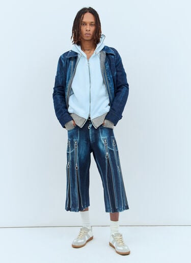 Adjustable-Fit Zip Shorts Charlie Constantinou Adjustable-Fit Zip Shorts Blue cco0156005